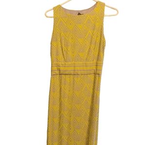 Patterned Taylor Dress | Color: Gray/Yellow | Size: 10